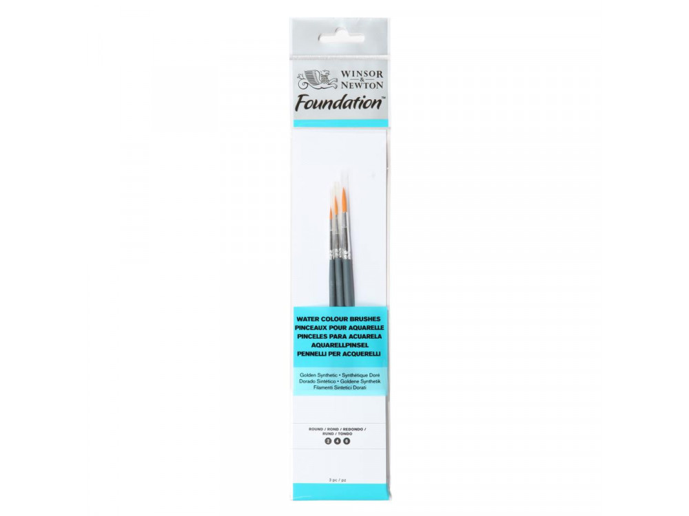 Foundation watercolor brushes - Winsor & Newton - round, 3 pcs.