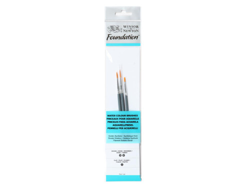 Zestaw pędzli Foundation do akwareli - Winsor & Newton - 3 szt.