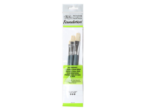 Foundation oil brushes - Winsor & Newton - flat, 3 pcs.