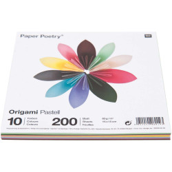 Origami paper Pastel - Paper Poetry - square, 15 x 15 cm, 200 sheets