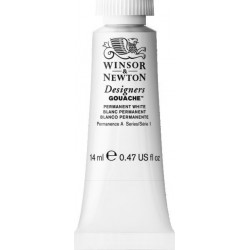 Gouache paint in tube - Winsor & Newton - Permanent White, 14 ml