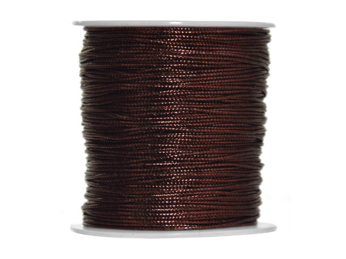 Sznurek dekoracyjny, metalizowany - ciemnobrązowy, 1 mm x 100 m
