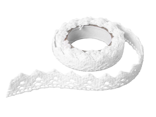 Adhesive cotton lace 1,8 m - White