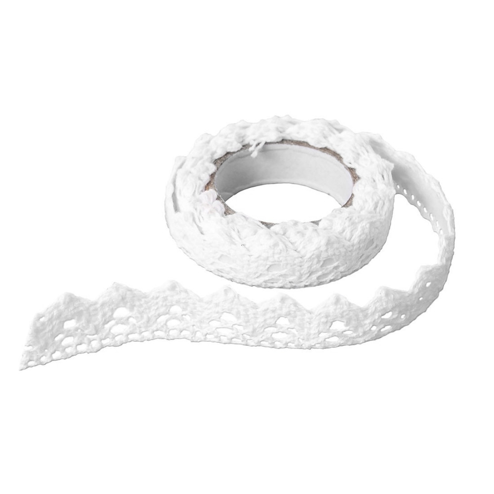 Adhesive cotton lace 1,8 m - White