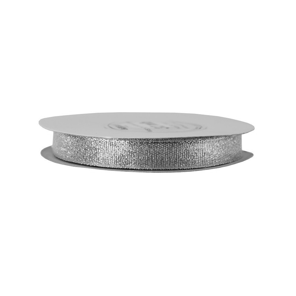 Wstążka brokatowa 12 mm 32 m srebrna
