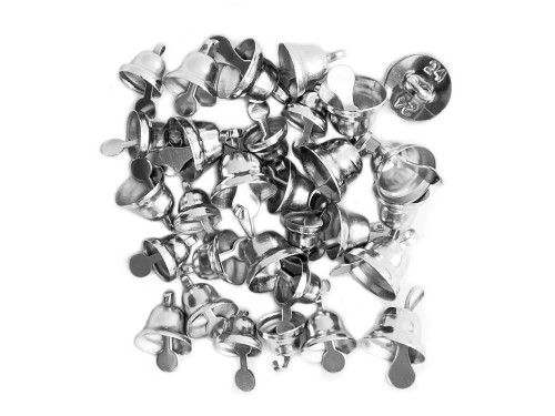 Assorted craft bells - silver, 30 pcs.