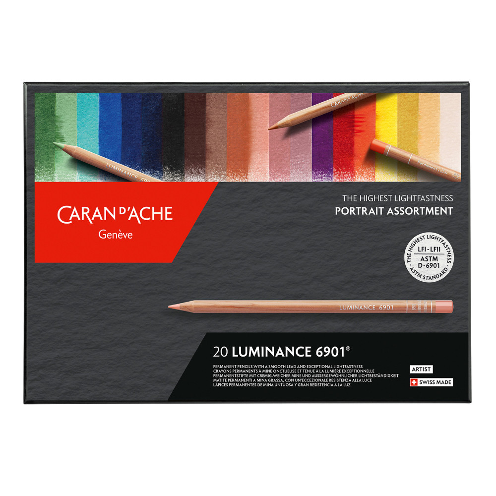 Zestaw kredek ołówkowych Luminance - Caran d'Ache - Portrait, 20 kolorów