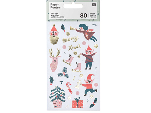 Christmas stickers - Paper Poetry - Jolly Christmas, 80 pcs.
