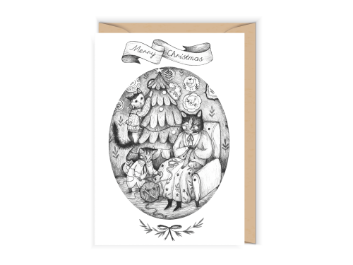 Greeting card - Cudowianki - Christmas cats, 12 x 17 cm