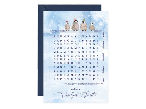 Greeting card A6 - Paperwords - Świąteczna wykreślanka