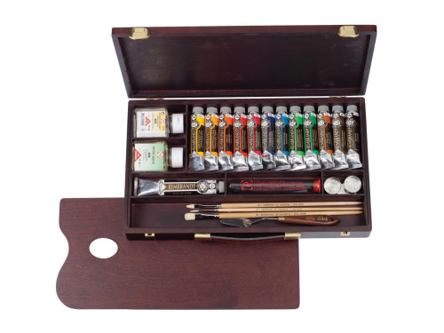 Oil colour box Professional set with accessories - Rembrandt - 21 pcs.