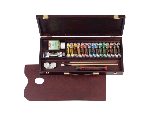 Oil colour box Traditional set with accessories - Rembrandt - 21 pcs.
