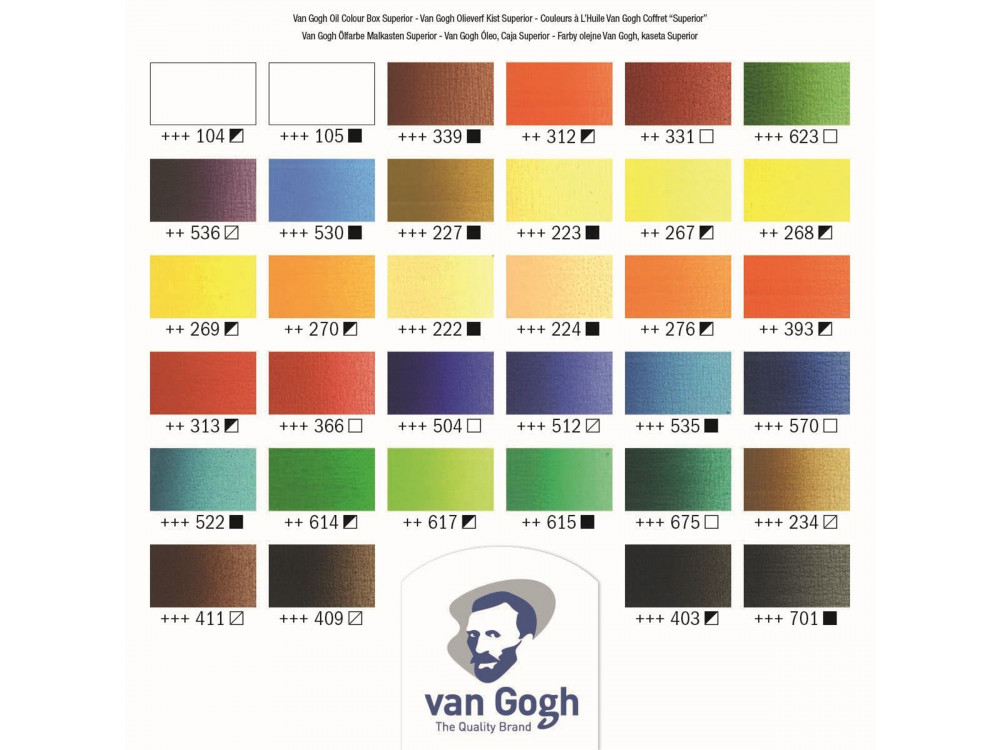 Zestaw farb olejnych Superior z akcesoriami w drewnianym kuferku - Van Gogh