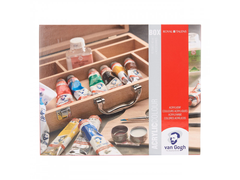 Set of Acrylic colour paints Basic set in wooden box - Van Gogh