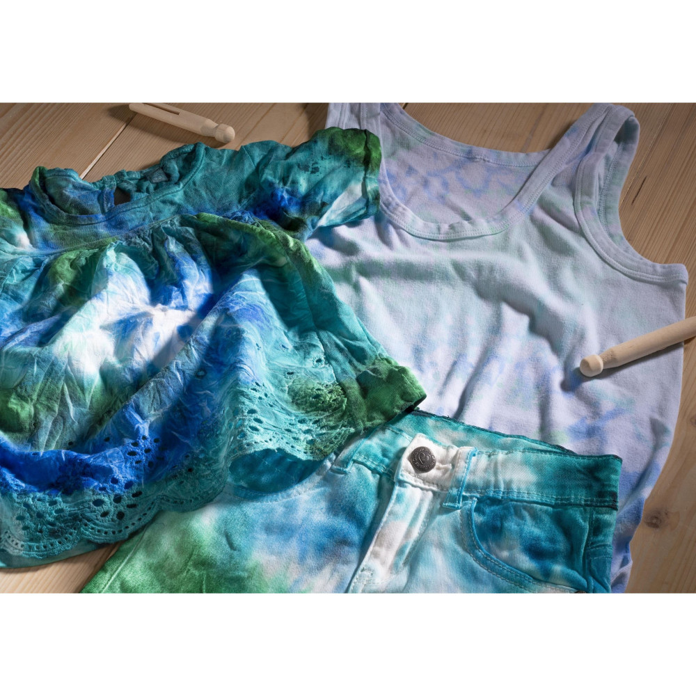 Zestaw do farbowania ubrań Tie Dye Textile Silk - Talens Art Creation - niebieski