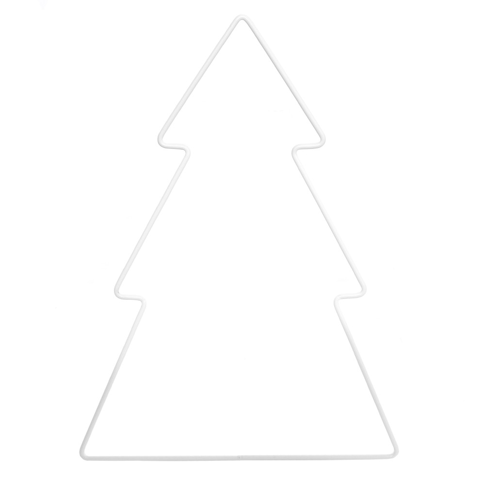 Metal Christmas tree - white, 27 x 21 cm