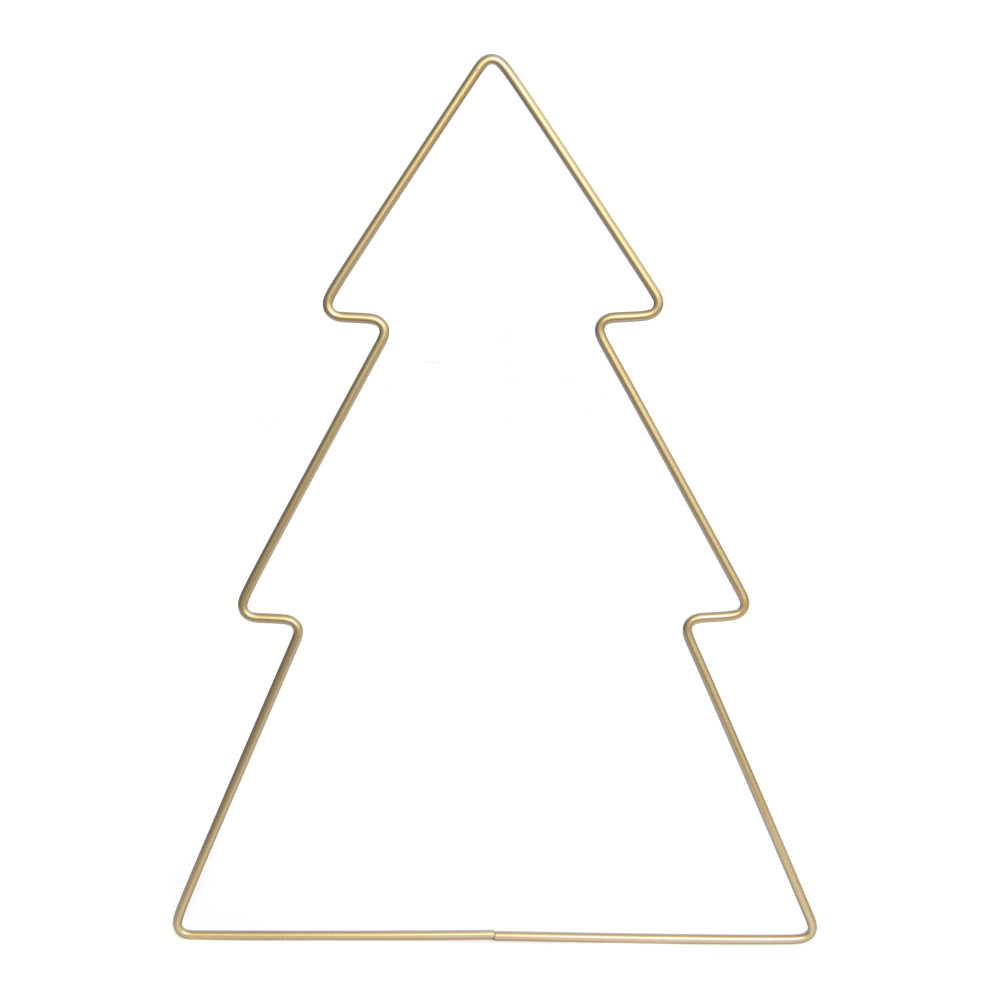 Metal Christmas tree - gold, 27 x 21 cm