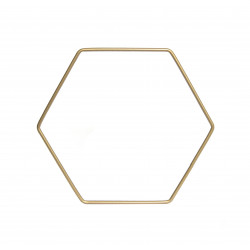 Metal hexagon hoop - gold,...