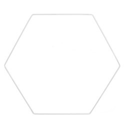 Metal hexagon hoop - white,...