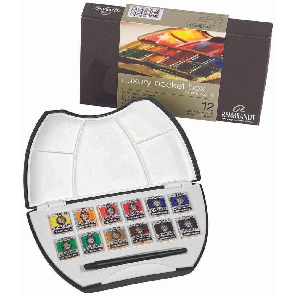 Zestaw farb akwarelowych Luxury Pocket Box w etui - Rembrandt - 12 kolorów
