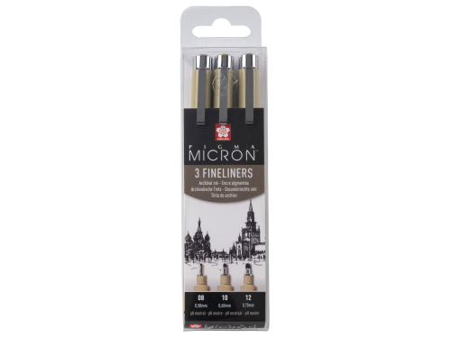 Zestaw cienkopisów Pigma Micron Black - Sakura - czarny, 3 szt.