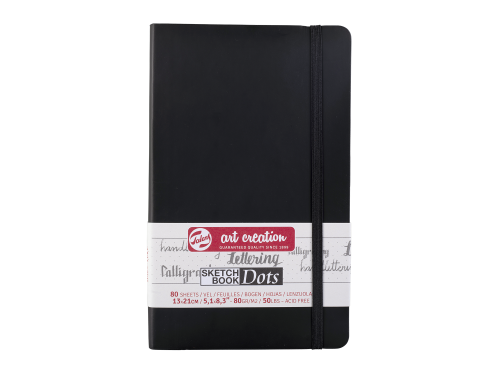 Sketch Book 13 x 21 cm - Talens Art Creation - dotted, black, 80g, 80 sheets