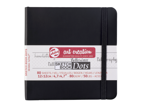 Sketch Book 12 x 12 cm - Talens Art Creation - dotted, black, 80g, 80 sheets