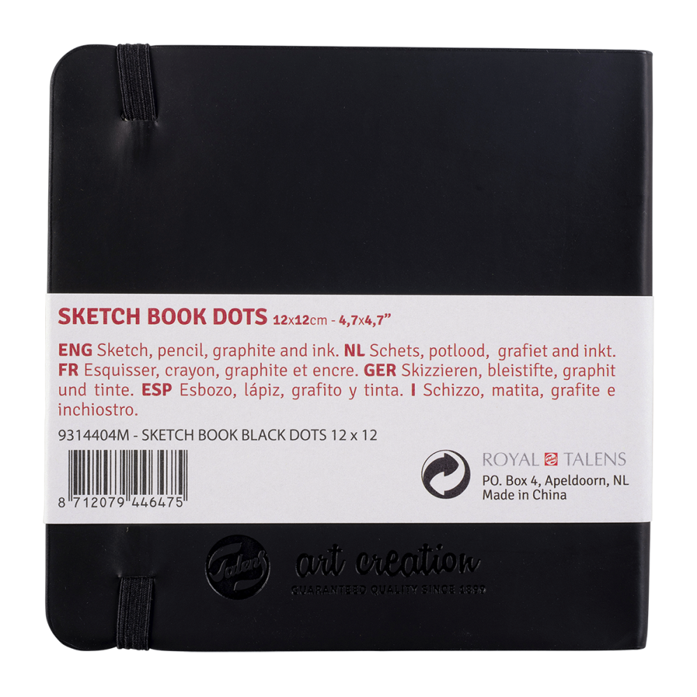 Sketch Book 12 x 12 cm - Talens Art Creation - dotted, black, 80g, 80 sheets