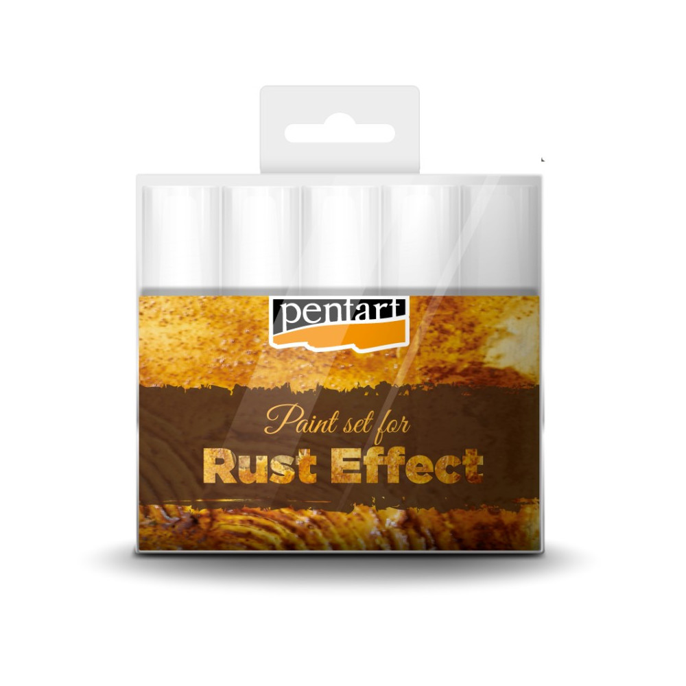 Zestaw farb Rust Effect - Pentart - efekt rdzy, 5 kolorów x 20 ml