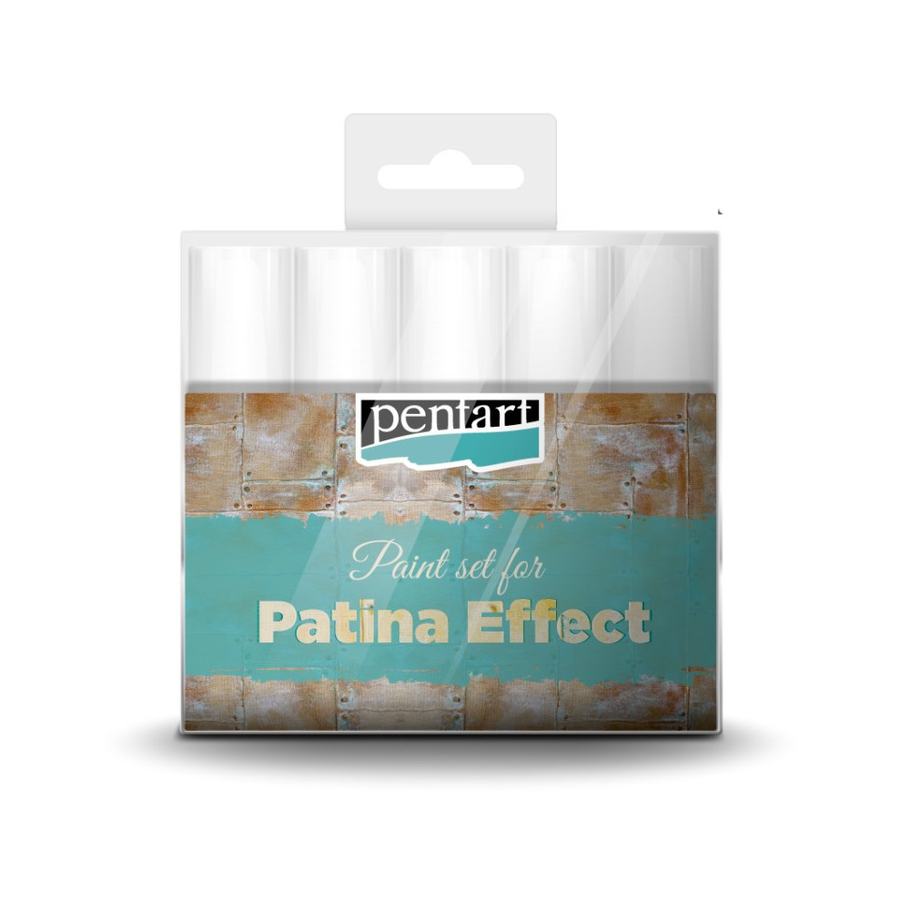 Zestaw farb Patina Effect - Pentart - efekt patyny, 5 kolorów x 20 ml