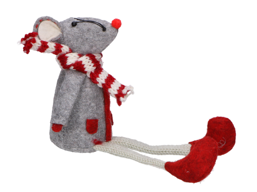 Christmas mouse, makoshka - grey, 21 cm