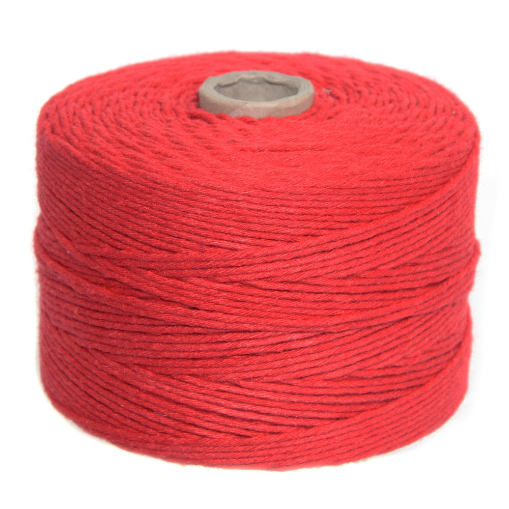 Cotton cord for macrames - red, 2 mm, 500 g, 300 m