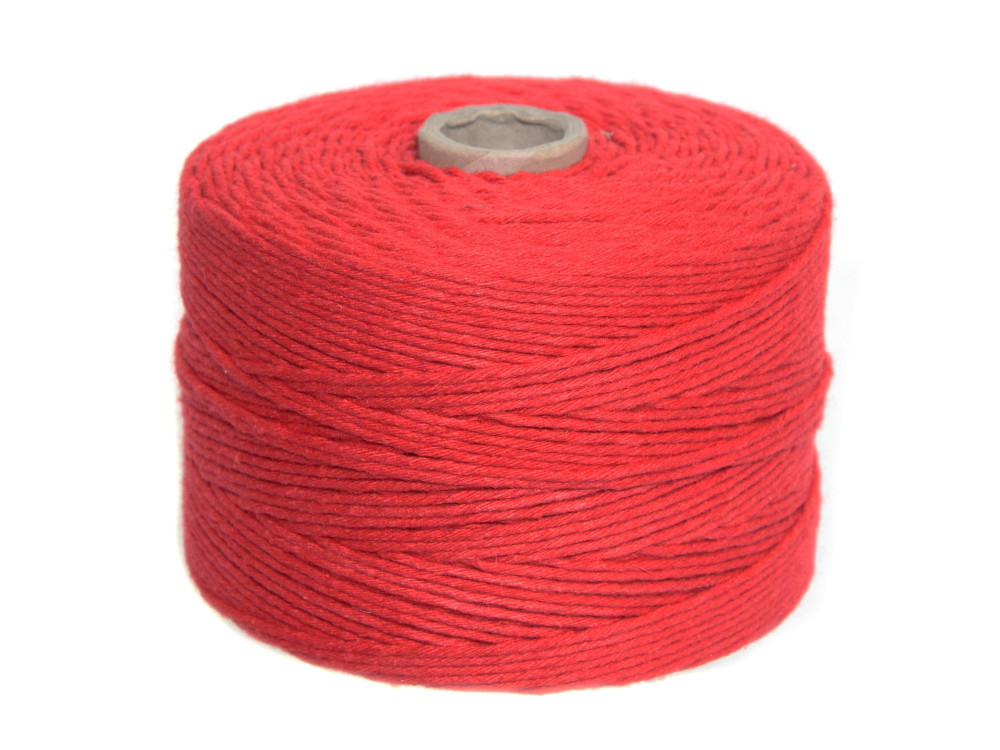 Cotton cord for macrames - red, 2 mm, 500 g, 300 m