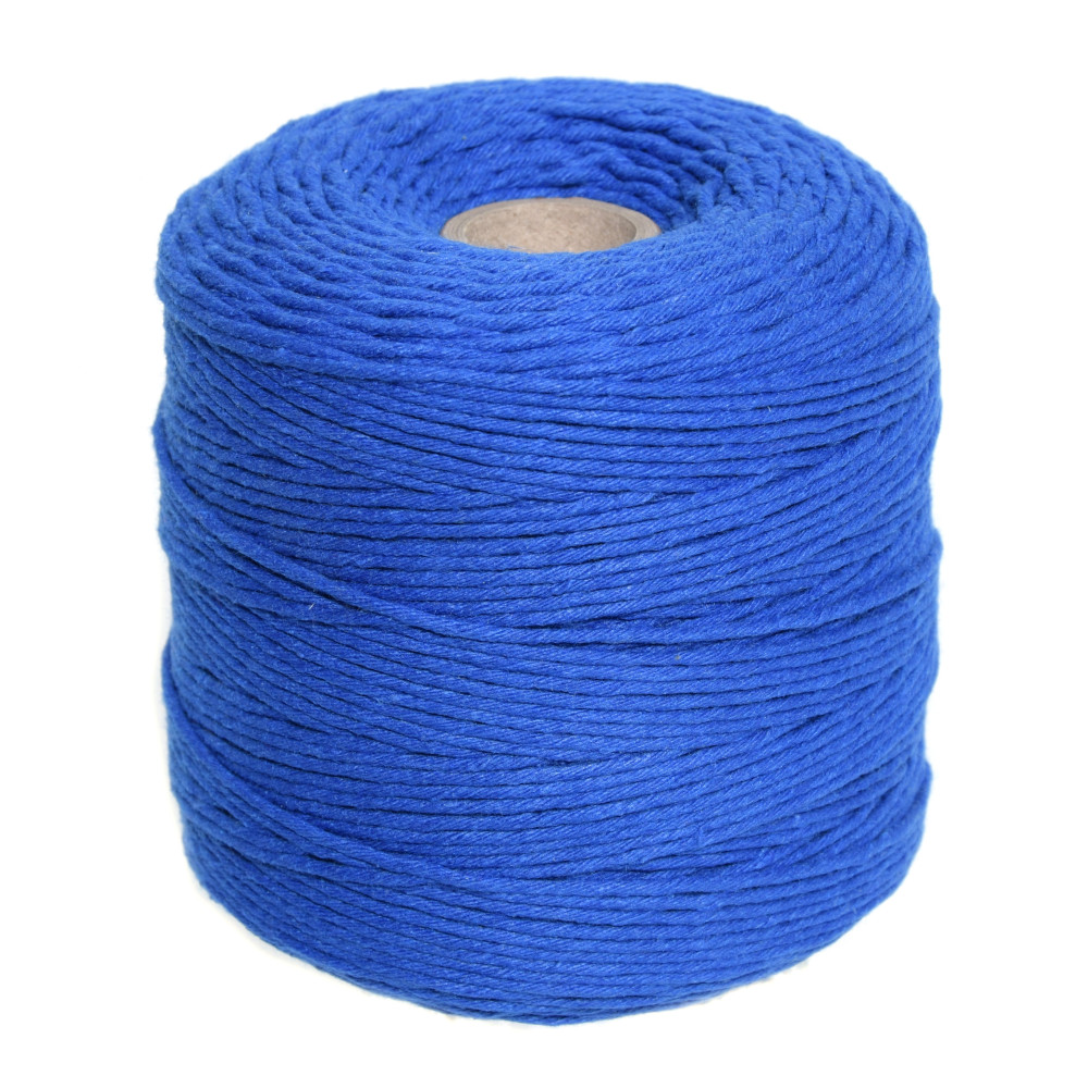 Cotton cord for macrames - blue, 2 mm, 500 g, 300 m
