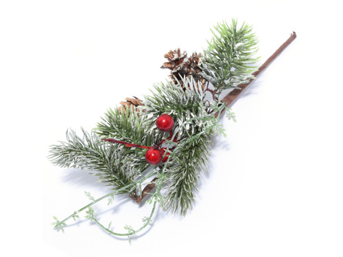 Christmas twig with cones and hawthorn - 30 cm