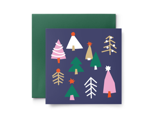 Greeting card - Suska & Kabsch - Christmas Trees, 14 x 14 cm