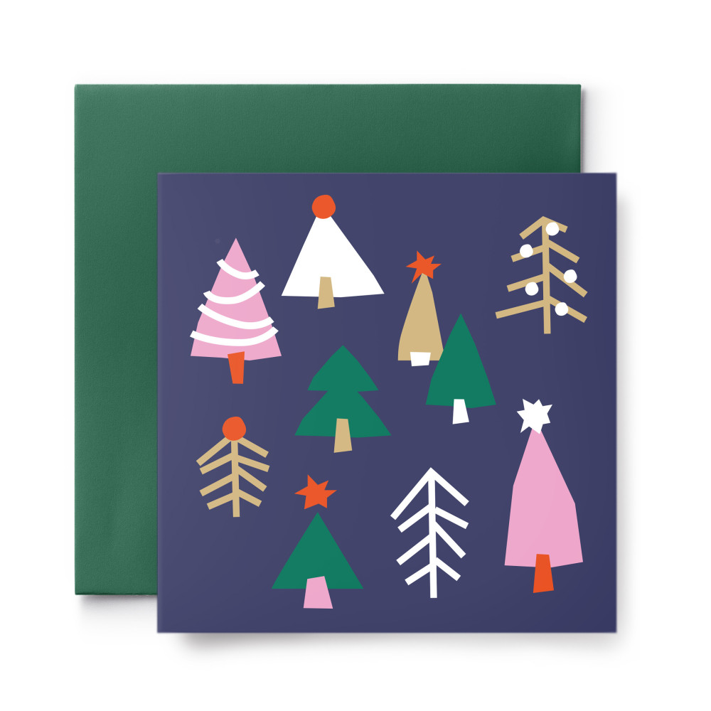Greeting card - Suska & Kabsch - Christmas Trees, 14 x 14 cm