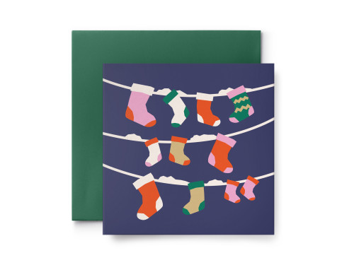 Greeting card - Suska & Kabsch - Christmas Socks, 14 x 14 cm