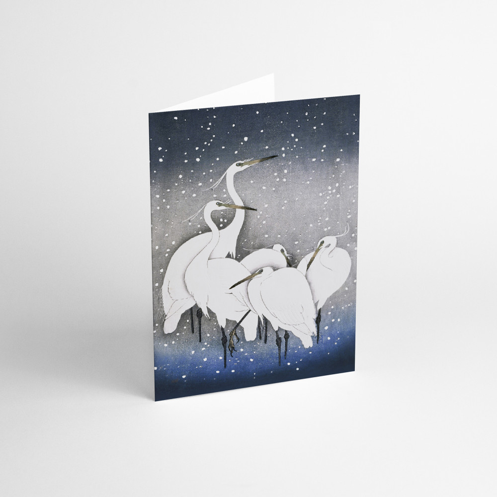 Kartka okolicznościowa - Suska & Kabsch - Zimowe żurawie, 15,6 x 10,8 cm