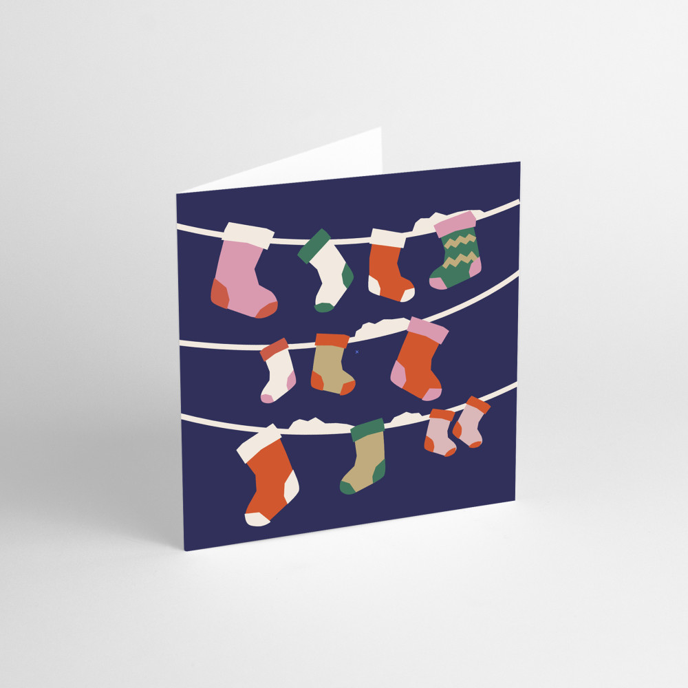 Greeting card - Suska & Kabsch - Christmas Socks, 14 x 14 cm