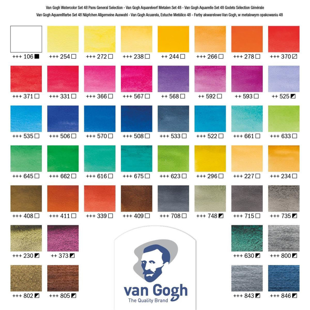 Watercolor paints pocket box - Van Gogh - 48 colors
