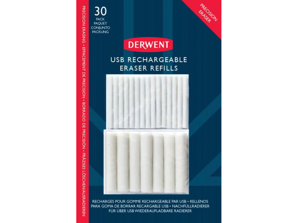 Rechargeable Eraser Refills - Derwent - 30 pcs.