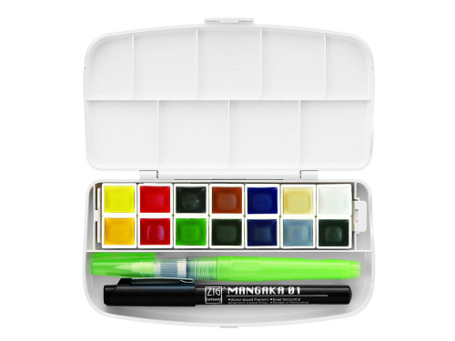 Watercolor set Gansai Tambi Portable - Kuretake - 14 colors