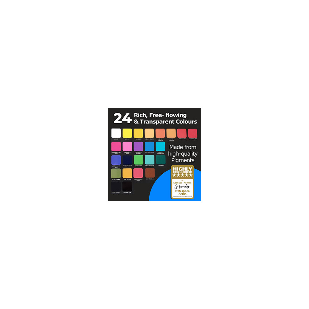 Zestaw startowy do malowania akwarelami - Zieler - 24 kolory