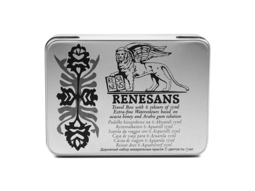 Watercolors Intense in metal case - Renesans - 6 pcs.