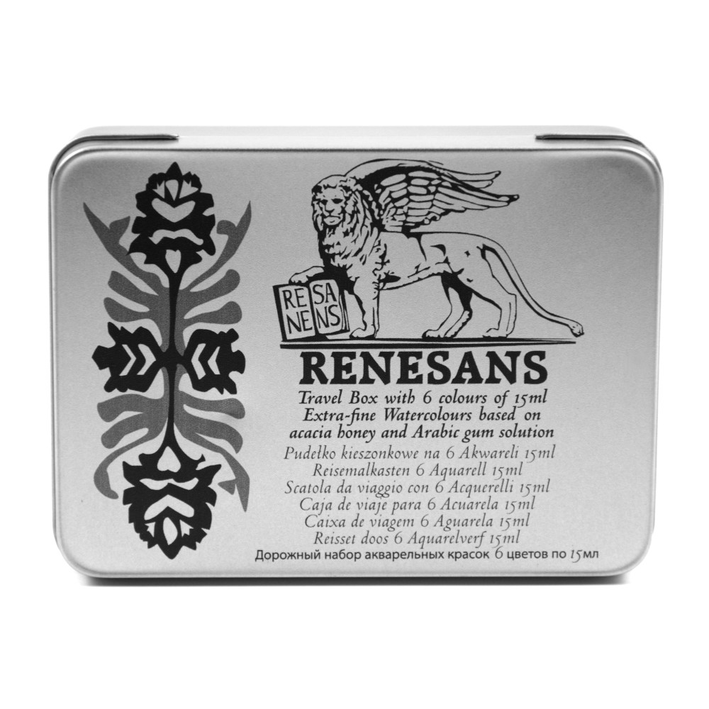 Zestaw akwareli Intense w metalowej kasetce - Renesans - 6 szt.