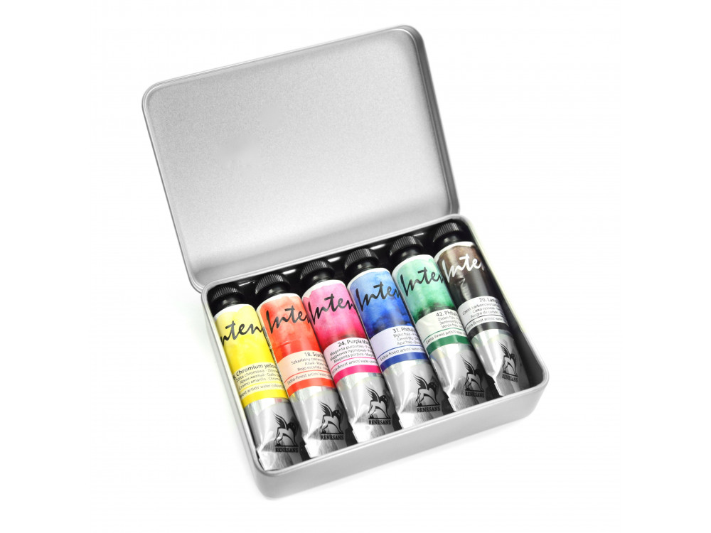 Watercolors Intense in metal case - Renesans - 6 pcs.