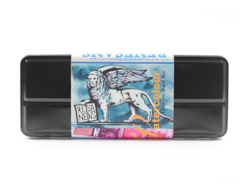 Half pans watercolors set in metal case - Renesans - 12 pcs