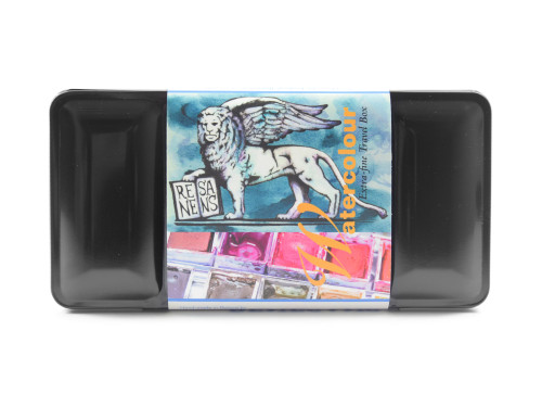 Half pans watercolors set in metal case - Renesans - 48 pcs