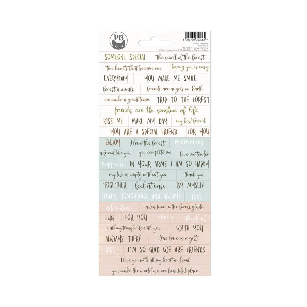 Set of stickers 10,5 x 23 cm - Piątek Trzynastego - Forest Tea Party 01